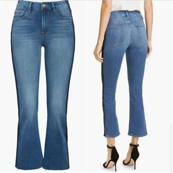 FRAME Le Crop Mini Boot Jean Raw Hem Austin Wash - Picture 11 of 11